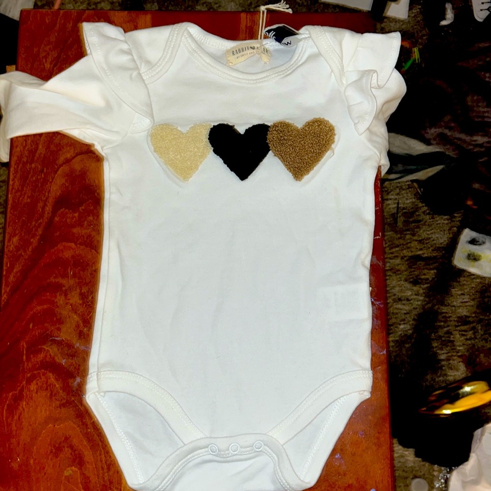 Cute three heart long sleeve baby jumpsuit